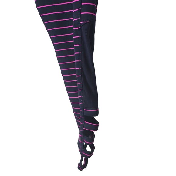 Mondetta Workout Legging Capri XS Womens Blue Pink Striped Mesh Side Cut Out - Picture 3 of 5